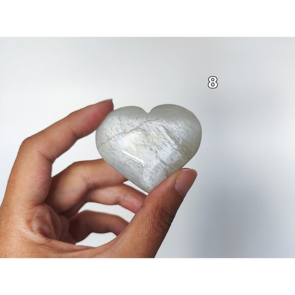 Super Flash Sage Moonstone Heart Carving Garnierite - Picture 10 of 12
